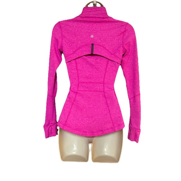 Lululemon Size 2 Define Hot Pink Zip up Jacket Ultra Soft Rulu Heathered Magenta - Picture 2 of 6